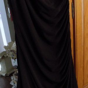 Betsy and Adam one shoulder dark brown cocktail dress Size 14